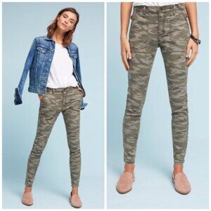 Anthro Hei Hei Camo Utility Pants Skinny Mid Rise 29, 28” Inseam